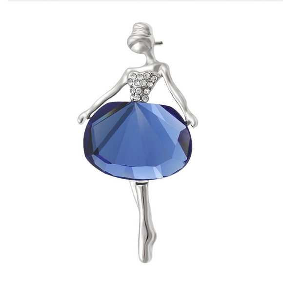 ‼️5 for $25 SALE‼️ Mini Ballerina RhinestoneBrooch - Picture 2 of 8